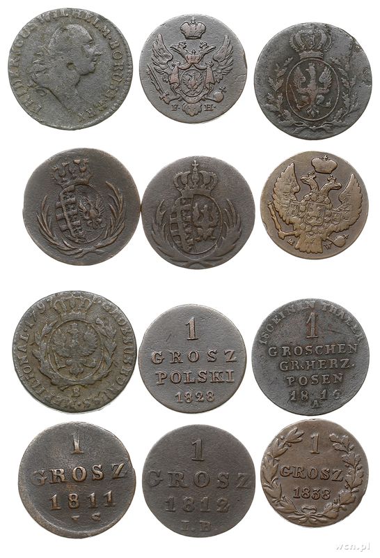 Polska, lot: 6 x 1 grosz