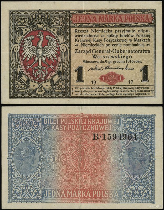 Polska, 1 marka polska, 9.12.1916