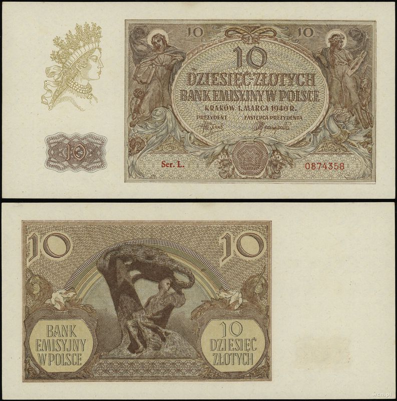 Polska, 10 złotych, 1.03.1940