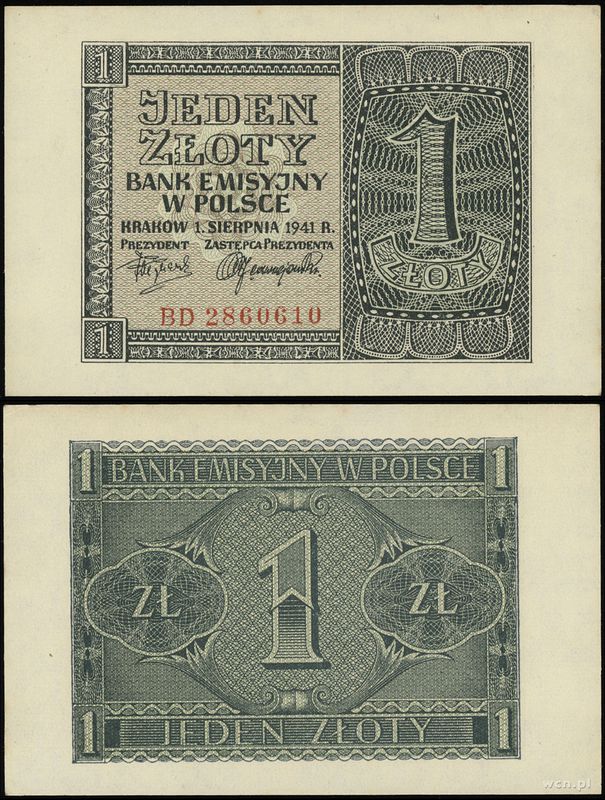 Polska, 1 złoty, 1.08.1941