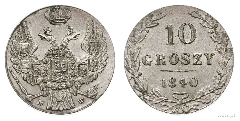 Polska, 10 groszy, 1840 MW