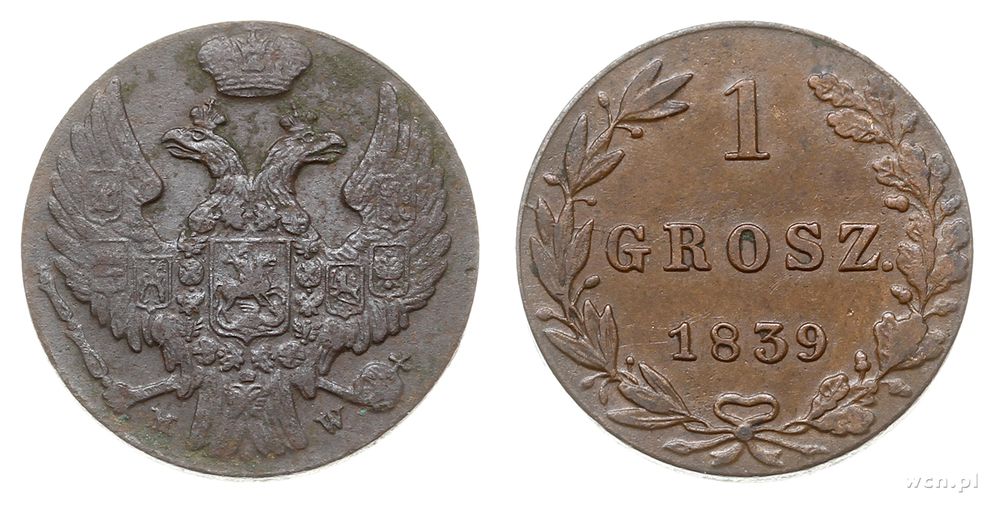Polska, 1 grosz, 1839 MW