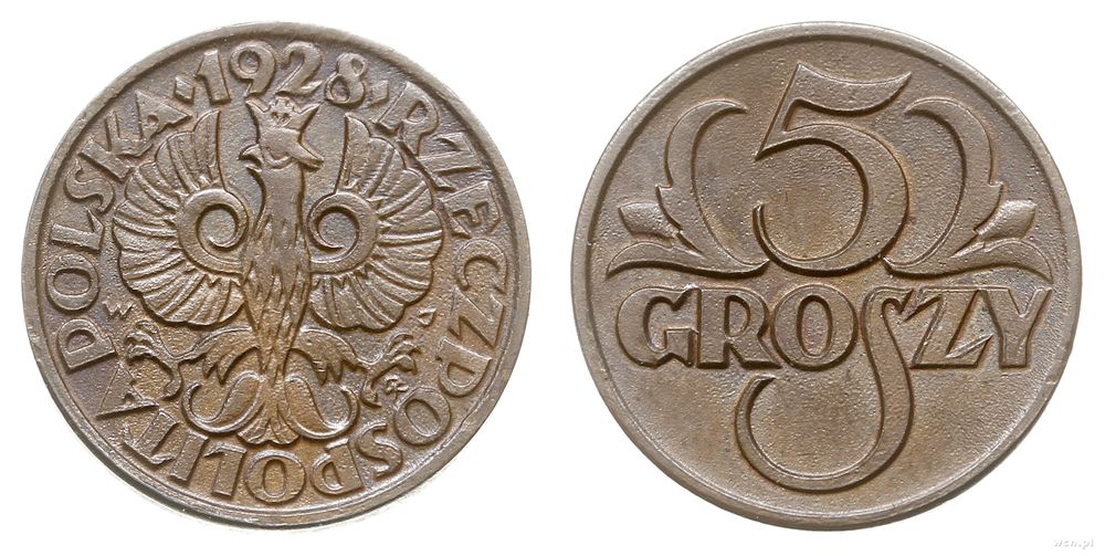 Polska, 5 groszy, 1928