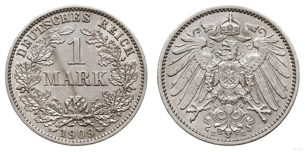 Niemcy, 1 marka, 1909/E