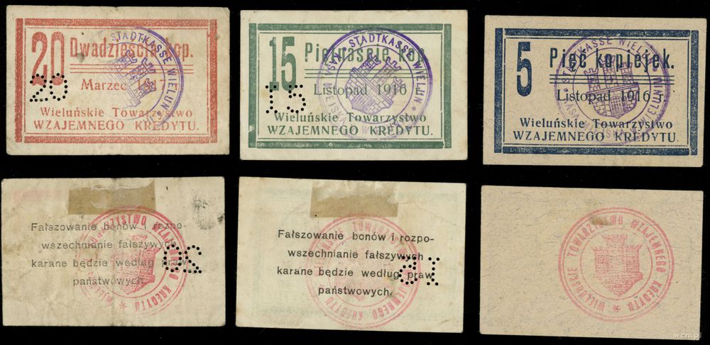 dawny zabór rosyjski, 5, 15 i 20 kopiejek, 11.1916, 3.1917