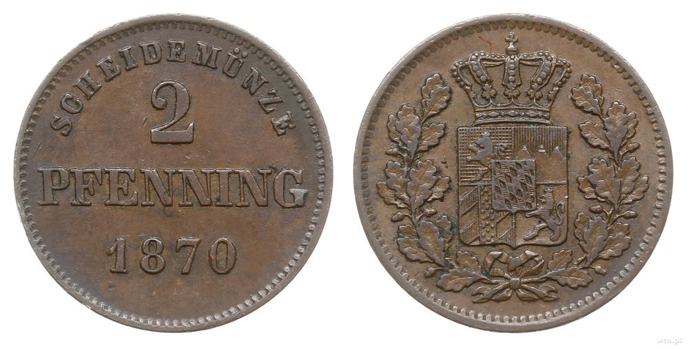 Niemcy, 2 fenigi, 1870