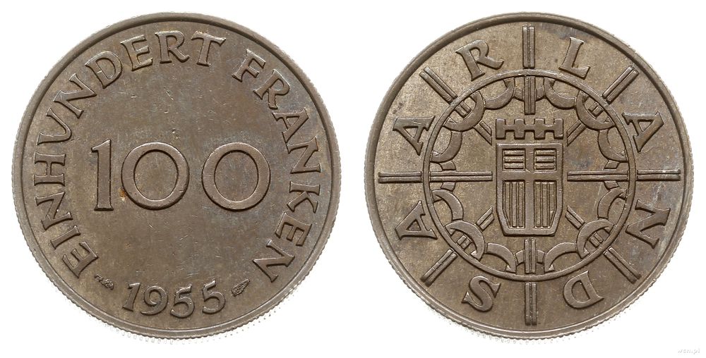 Niemcy, 100 franków, 1955
