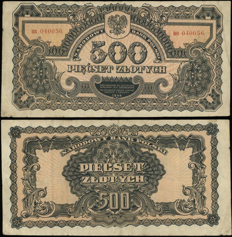 Polska, 500 złotych, 1944