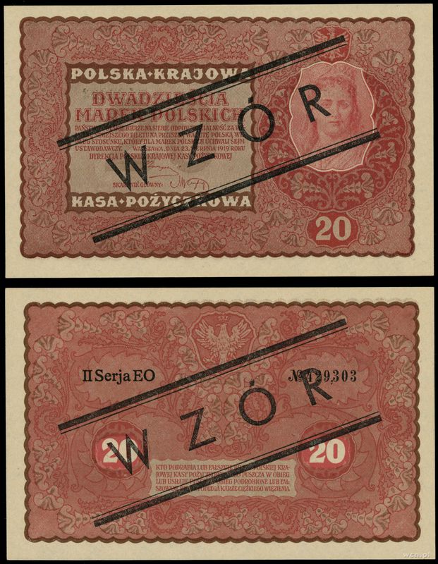 Polska, 20 marek polskich, 23.08.1919