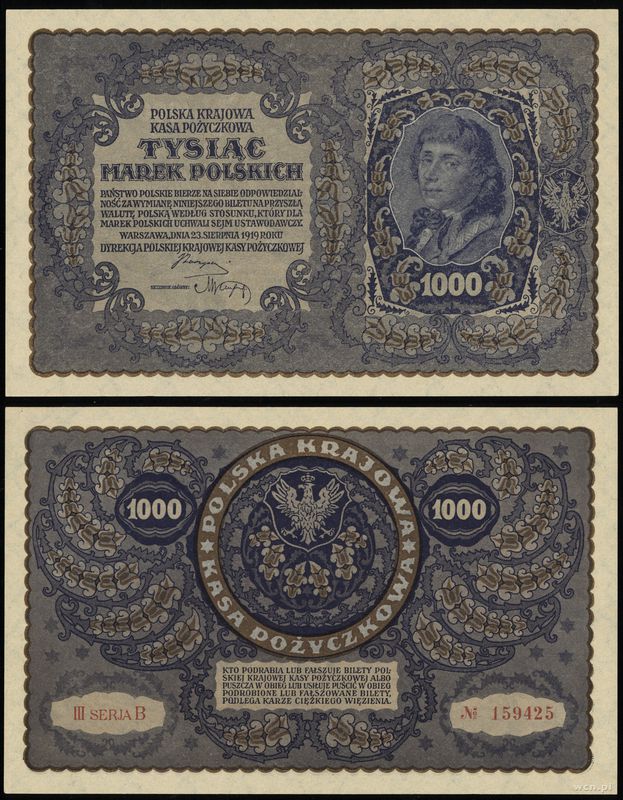 Polska, 1.000 marek polskich, 23.08.1919