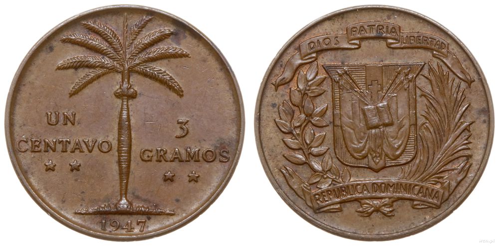 Dominikana, 1 centavo, 1947