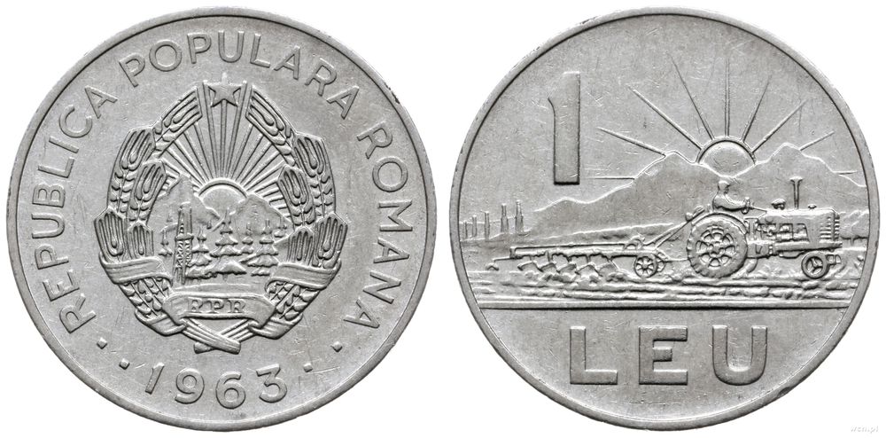 Rumunia, 1 leu, 1963