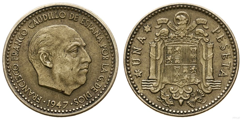 Hiszpania, peseta, 1947