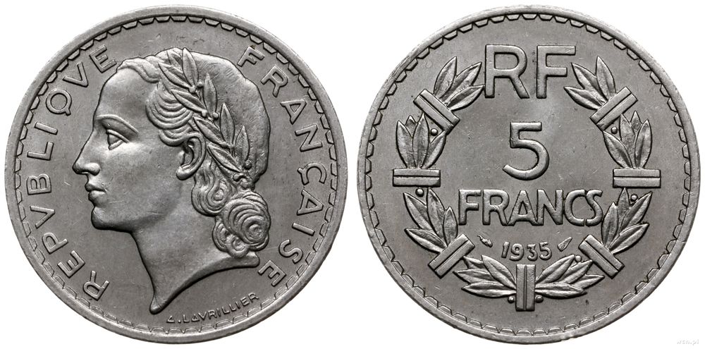 Francja, 5 franków, 1935