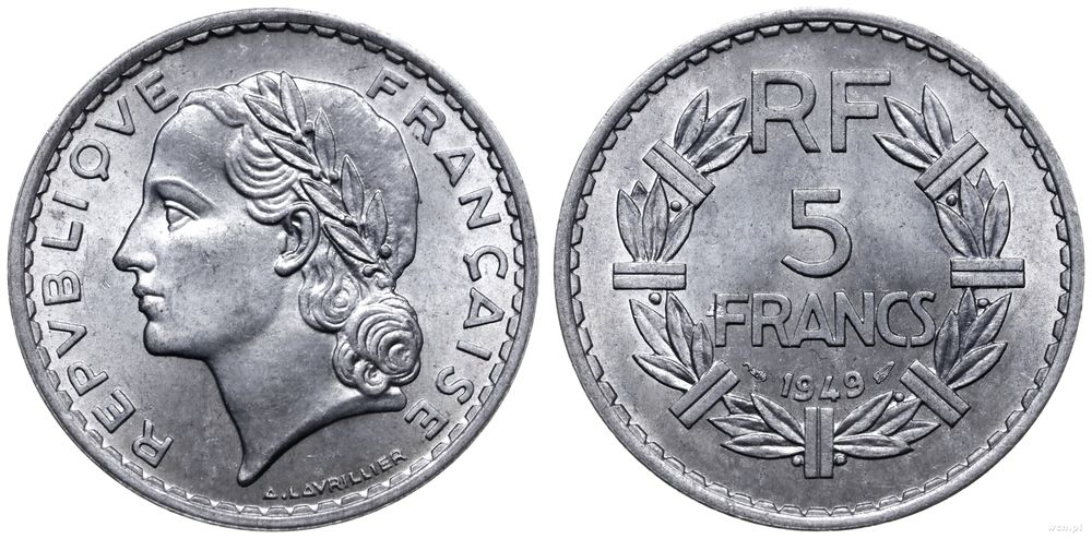 Francja, 5 franków, 1949