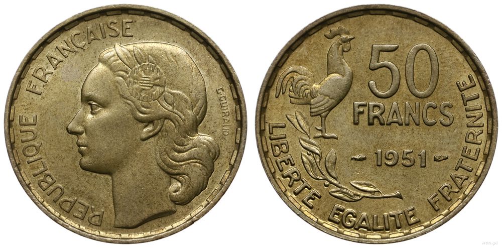 Francja, 50 franków, 1951