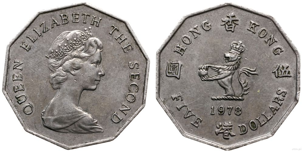 Hong Kong, 5 dolarów, 1978
