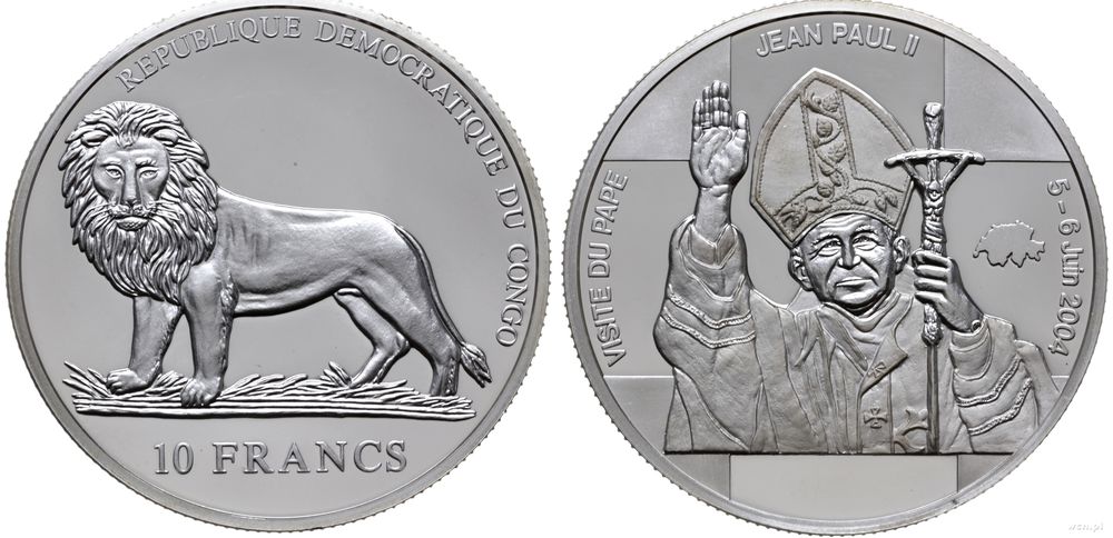 Kongo, 10 franków, 2004