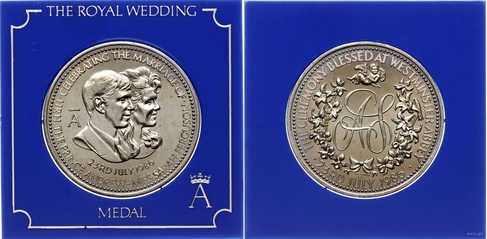 Wielka Brytania, medal z okazji ślubu księcia Andrzeja z Sarą Ferguson 23.06.1986