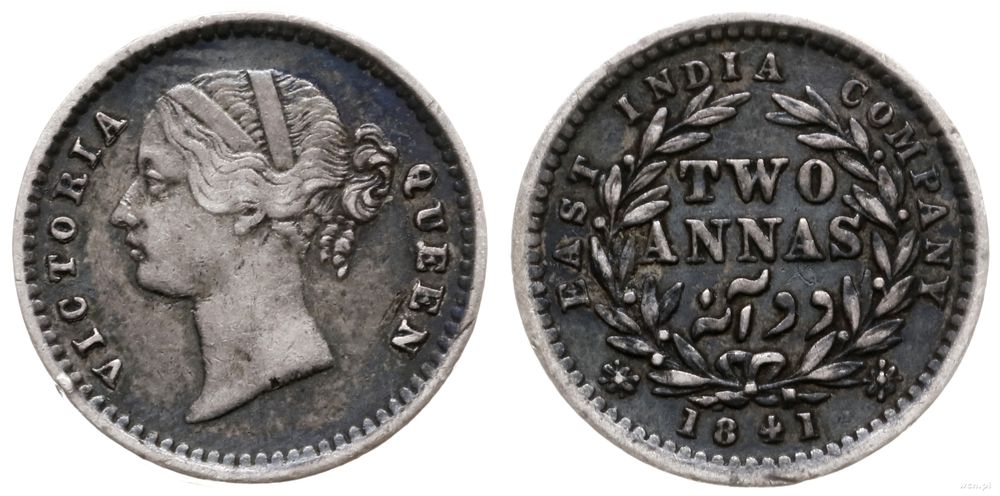 Indie, 2 annas, 1841