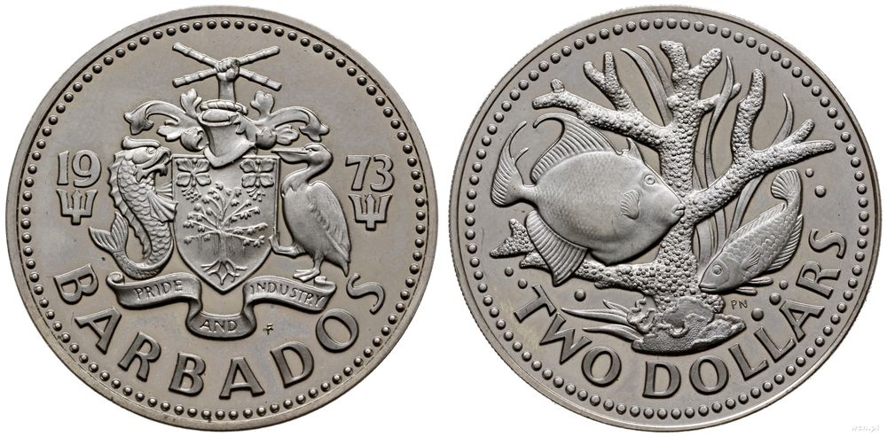 Barbados, 2 dolary, 1973