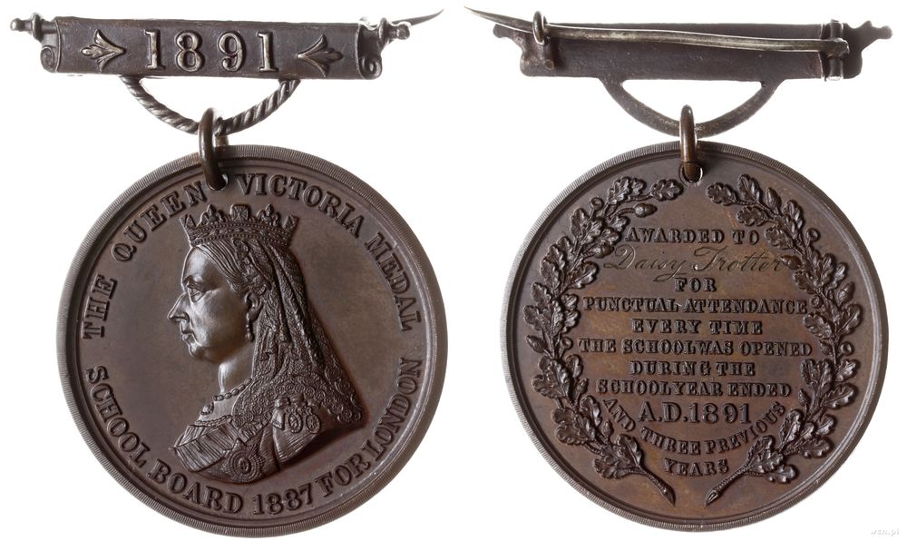 Wielka Brytania, medal za punktualność, 1891