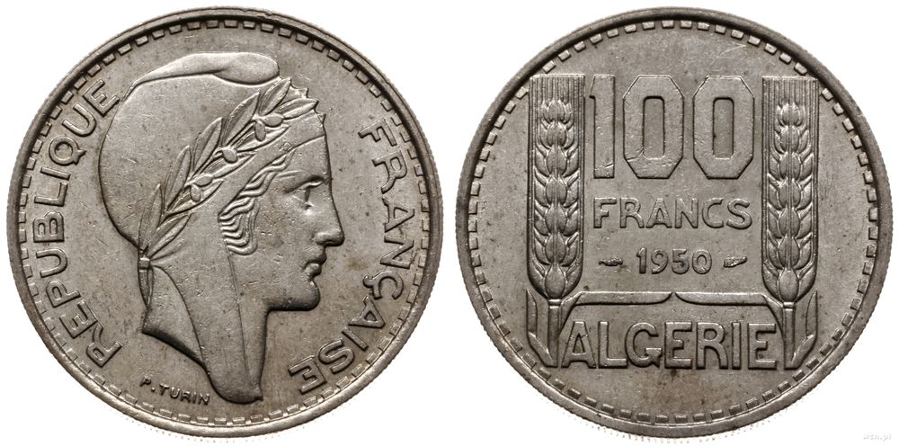 Algieria, 100 franków, 1949