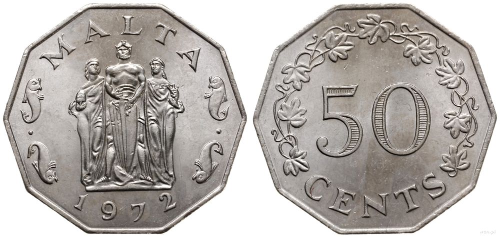 Malta, 50 centów, 1972