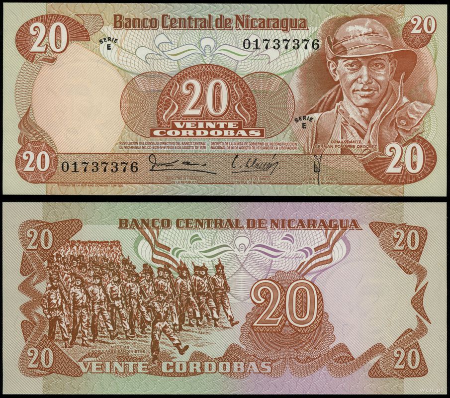 Nikaragua, 20 cordobas, 16.08.1979