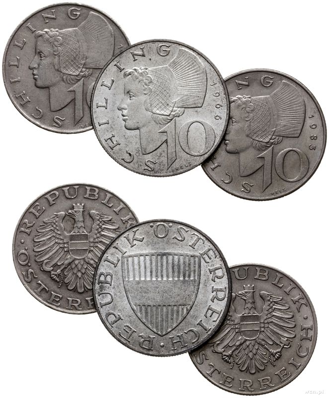 Austria, zestaw 6 monet o nominałach