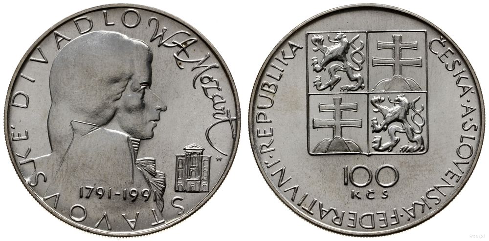 Czechosłowacja, 100 koron, 1991