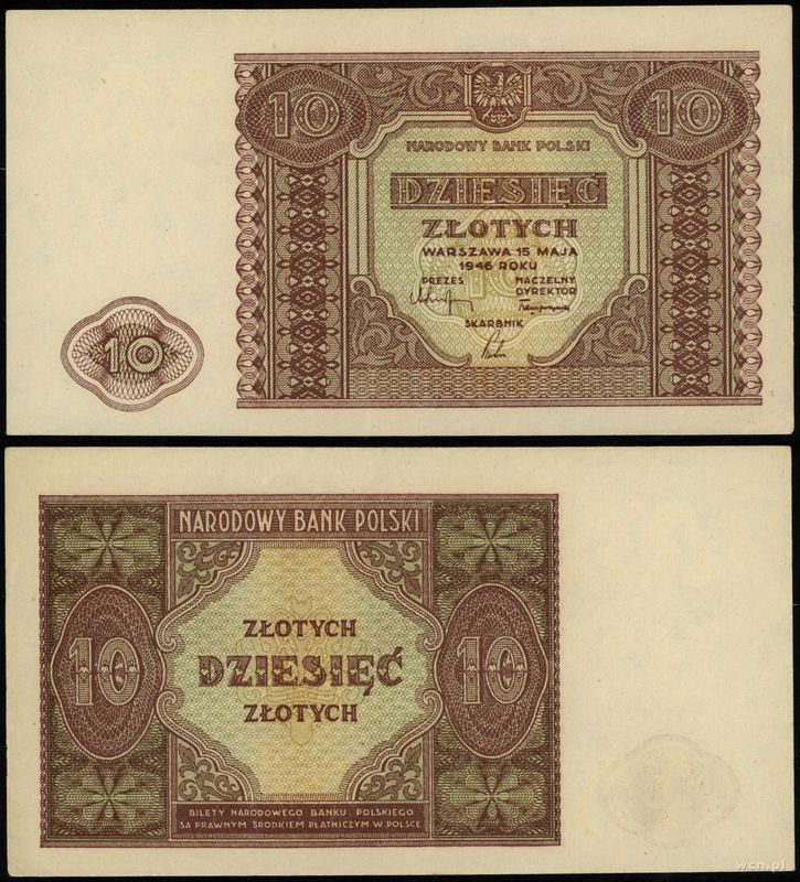 Polska, 10 złotych, 15.05.1946