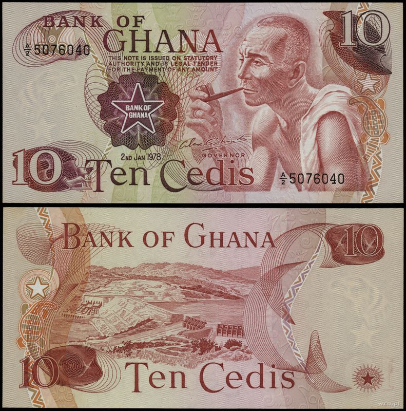 Ghana, 10 cedis, 2.01.1978