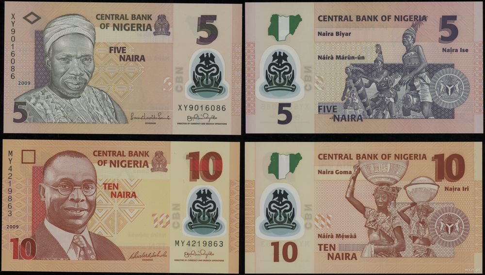 Nigeria, zestaw: 5 i 10 naira, 2009