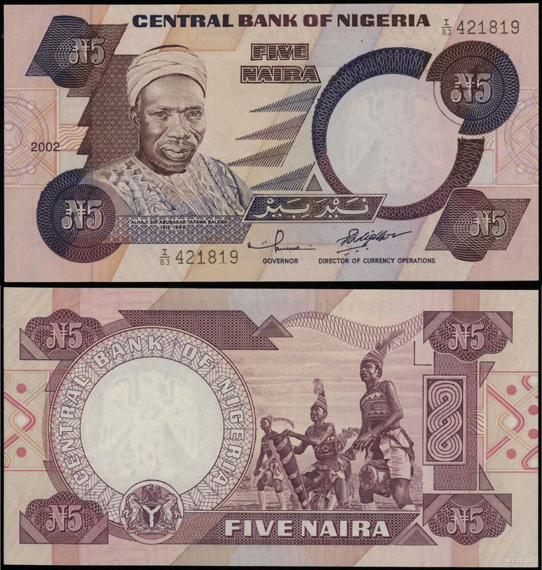 Nigeria, 5 naira, 2002