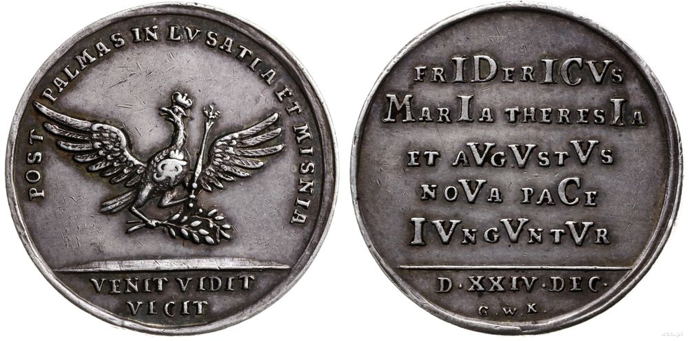 Śląsk, medal na zawarcie pokoju w Dreźnie 24.12.1745