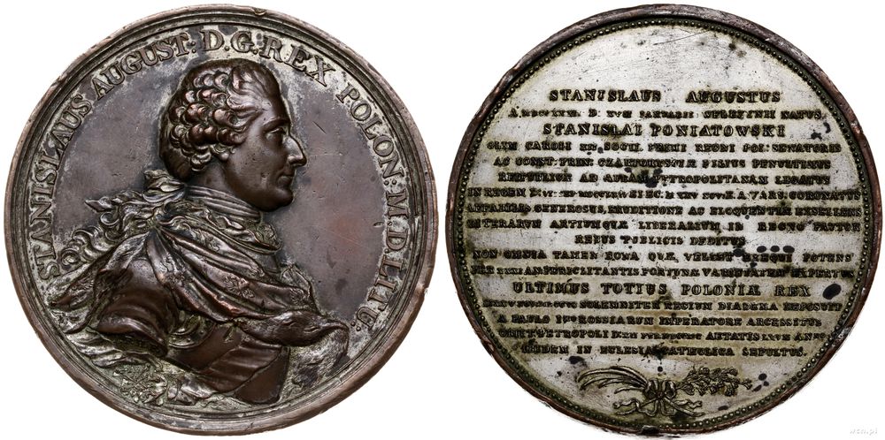 Polska, medal Stanisława Augusta Poniatowskiego na pamiątkę Konstytucji 3 Maja, bez daty ( ok. 1791 )