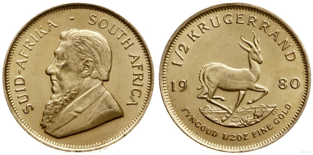 Republika Południowej Afryki, 1/2 krugerranda, 1980