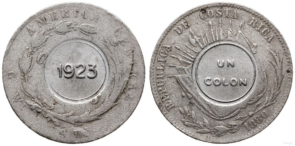 Kostaryka, 1 colon, 1880 (1923)