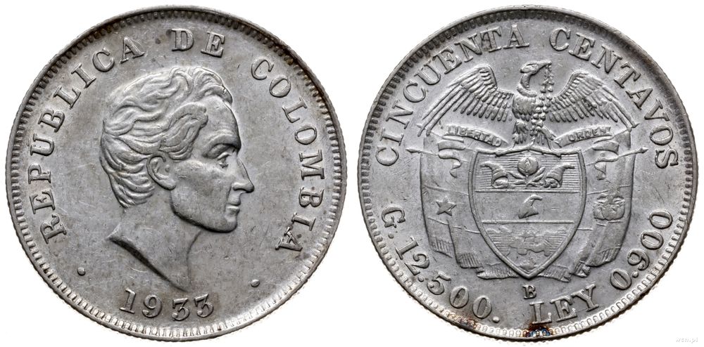 Kolumbia, 50 centavos, 1933/23