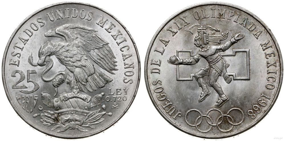 Meksyk, 25 pesos, 1968