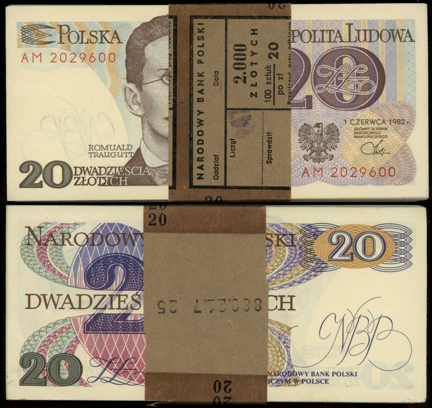 Polska, 100 x 20 złotych, 1.06.1982