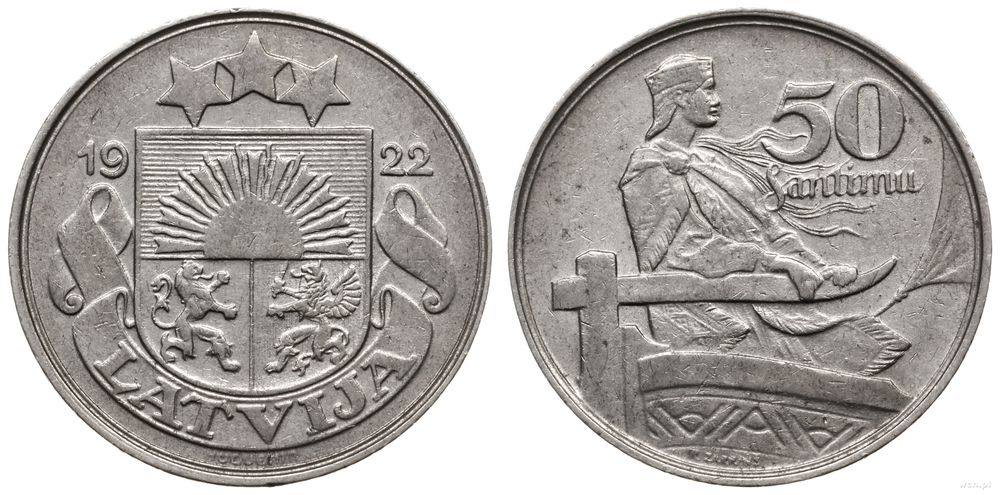 Łotwa, 50 santimu, 1922