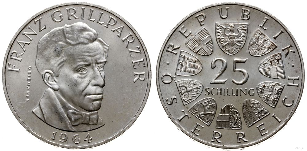 Austria, 25 szylingów, 1964