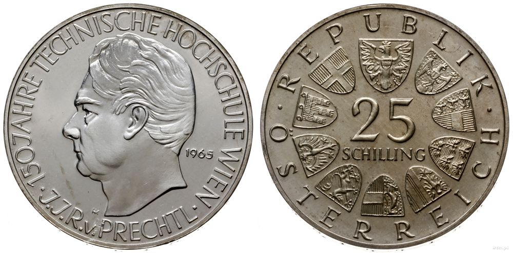 Austria, 25 szylingów, 1965