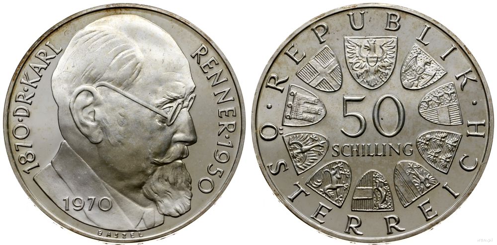 Austria, 50 szylingów, 1970