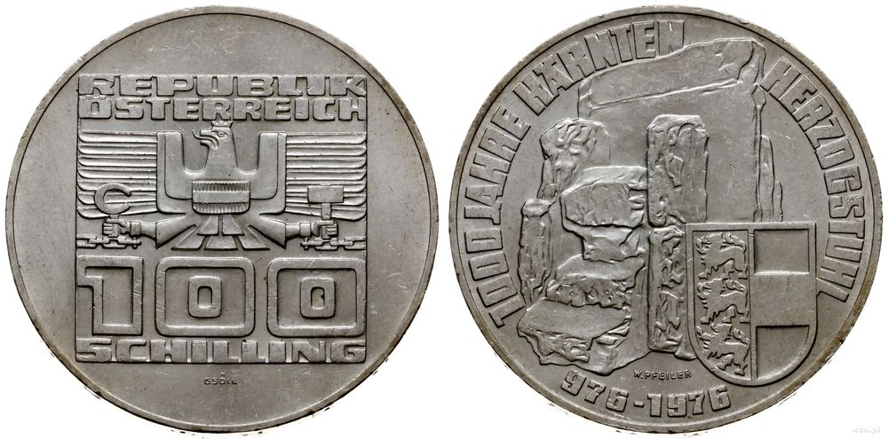 Austria, 100 szylingów, 1976