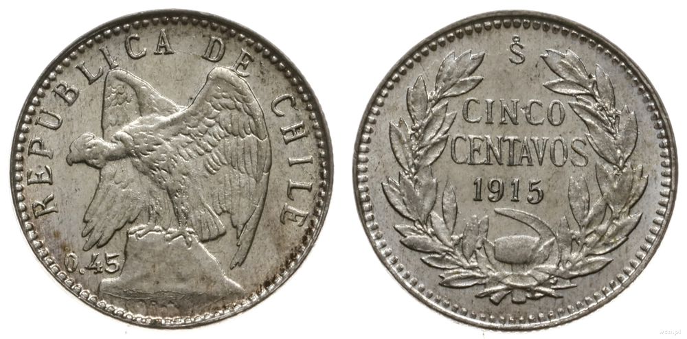 Chile, 5 centavos, 1915