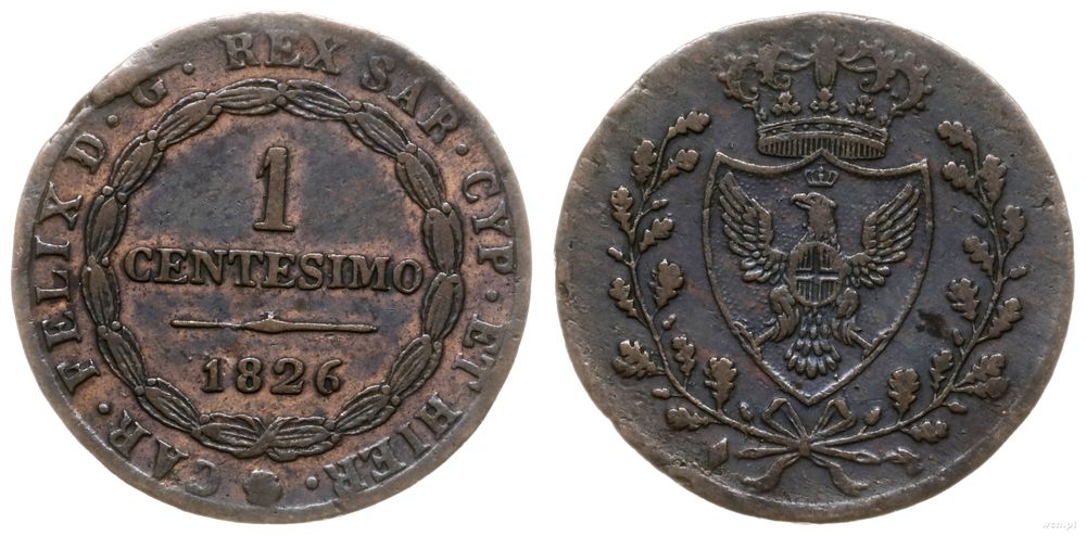 Włochy, 1 centesimo, 1826