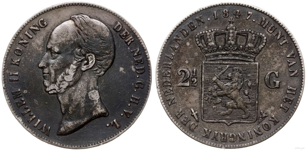 Niderlandy, 2 1/2 guldena, 1847
